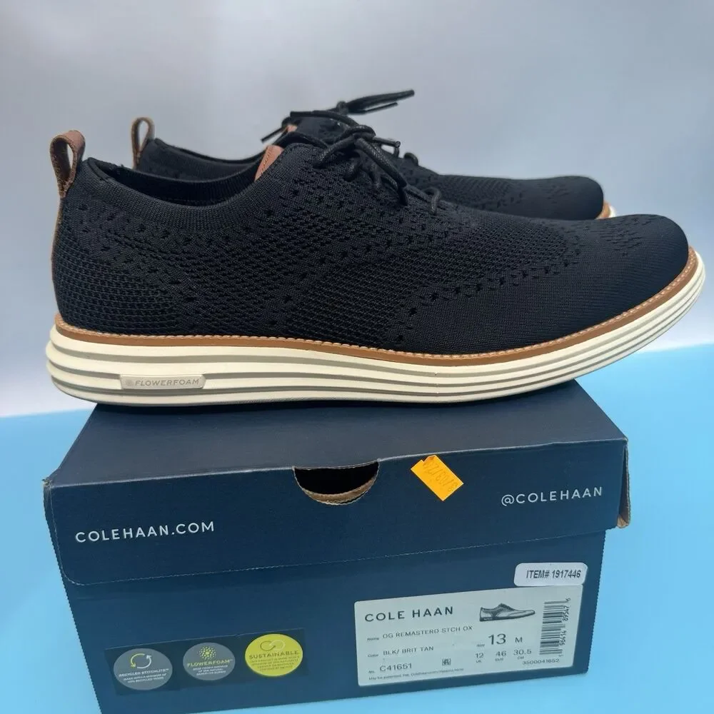 COLE HAAN Original Grand Remastered Stitchlite Oxford Black/British Tan US 13